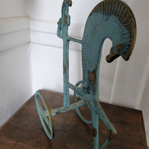 Frederic Weinberg Raymor - Antique Etruscan horse with chariot - beautiful green - Picture 2 of 4